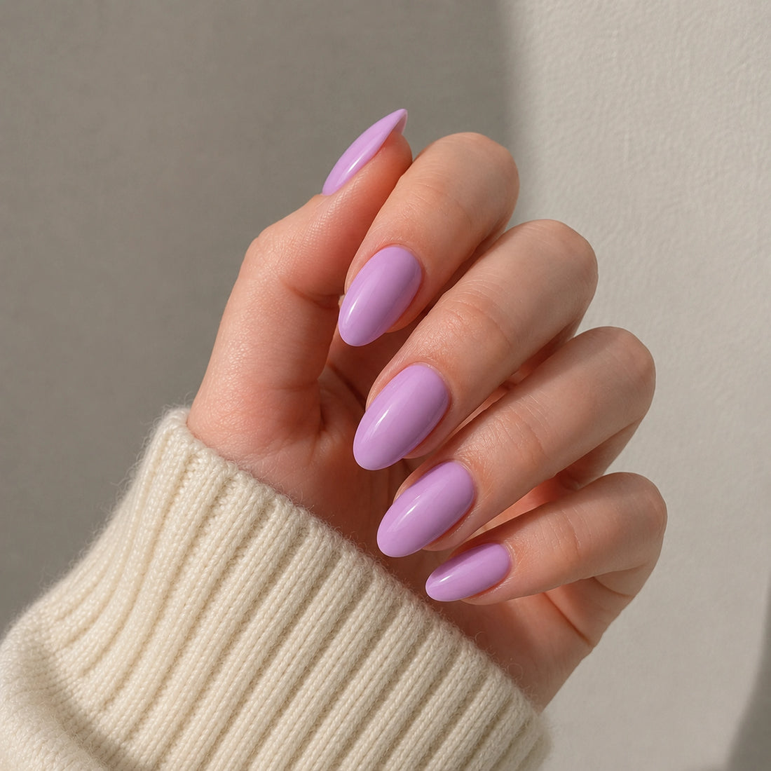 Lilac Glaze short almond press-on nails by Matchy Nails