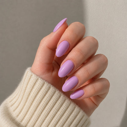 Lilac Glaze short almond press-on nails by Matchy Nails