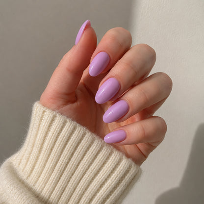 Lilac Glaze short almond press-on nails by Matchy Nails