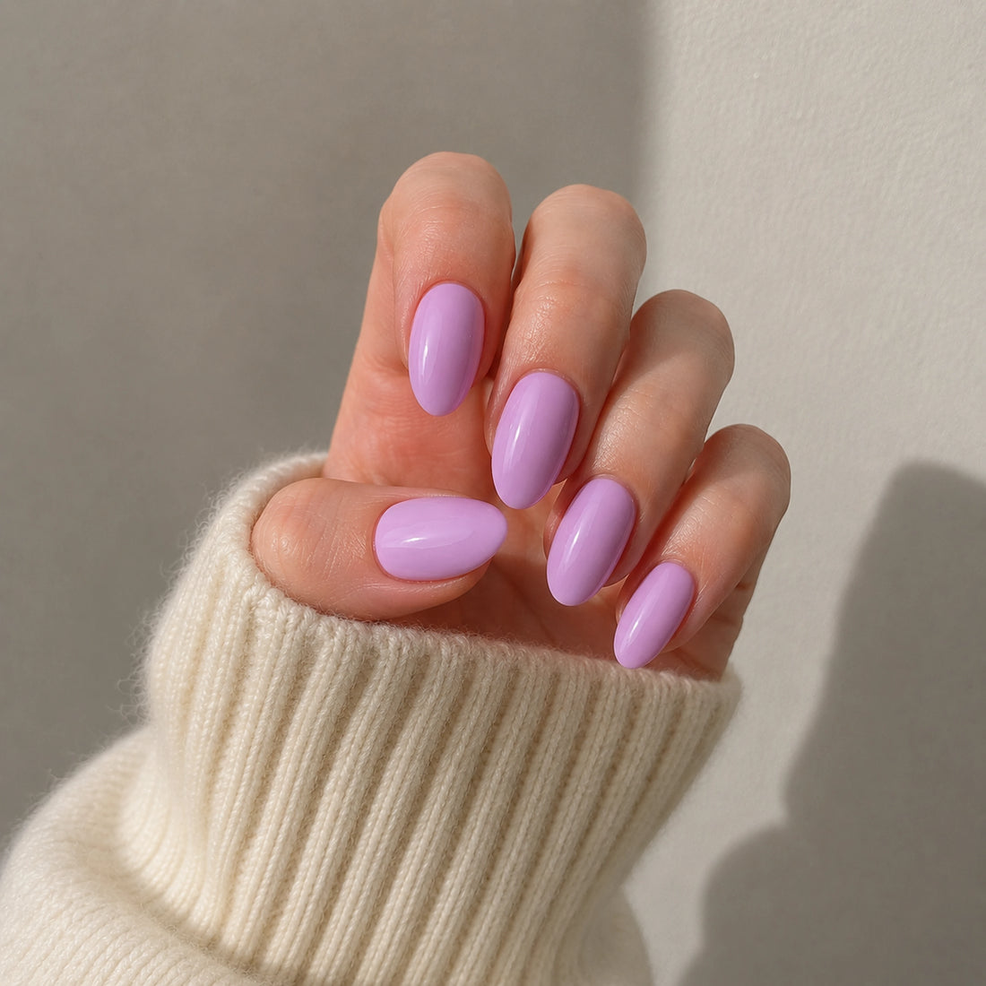 Lilac Glaze short almond press-on nails by Matchy Nails