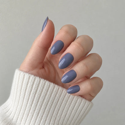 Slate Glaze short almond press-on nails by Matchy Nails