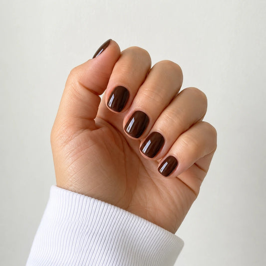 After Dark short square press-on nails by Matchy Nails