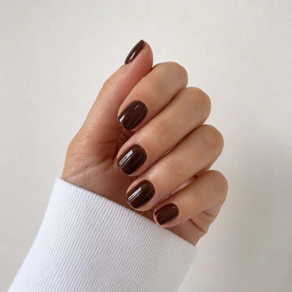 After Dark short square press-on nails by Matchy Nails