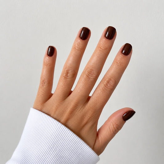 After Dark short square press-on nails by Matchy Nails