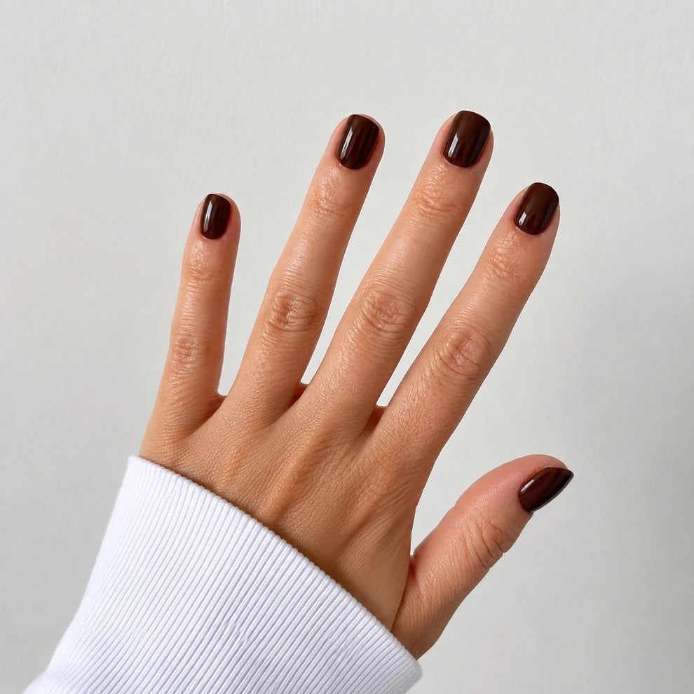 After Dark short square press-on nails by Matchy Nails