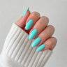 Aqua Glaze medium almond press-on nails by Matchy Nails