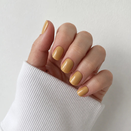 Butter Glaze short square press-on nails by Matchy Nails
