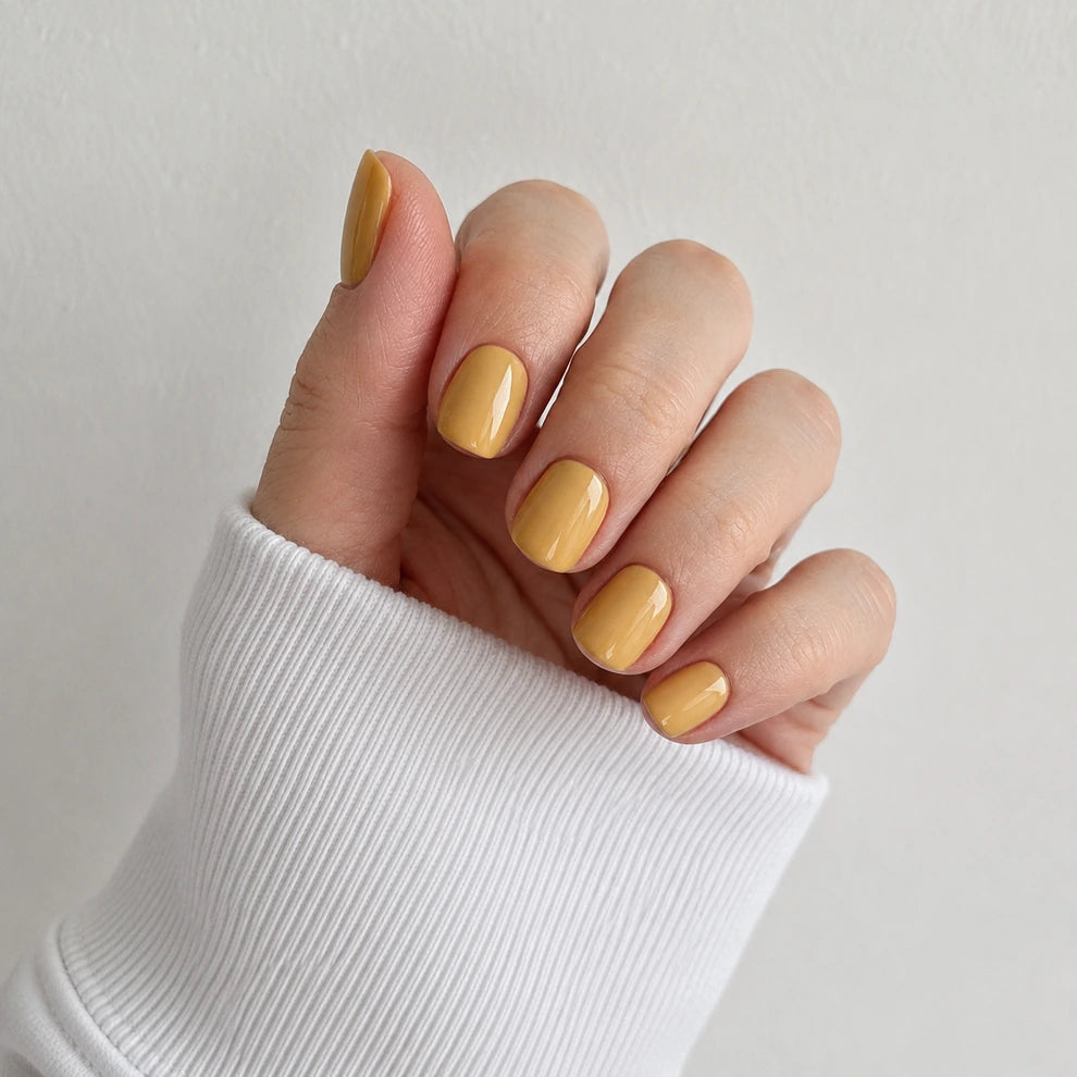 Butter Glaze short square press-on nails by Matchy Nails