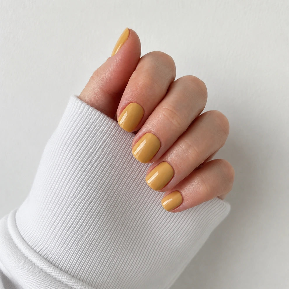 Butter Glaze short square press-on nails by Matchy Nails
