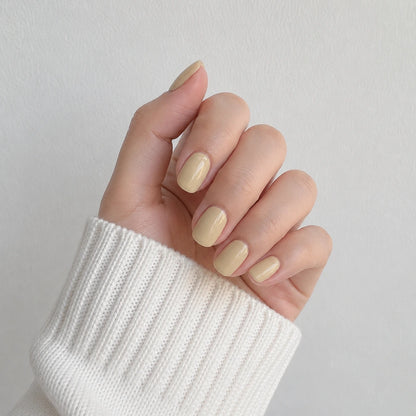 Buttercream Glaze short square press-on nails by Matchy Nails
