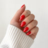 Cherry Lacquer medium almond press-on nails by Matchy Nails