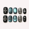 Cross Current gothic short square press-on nails