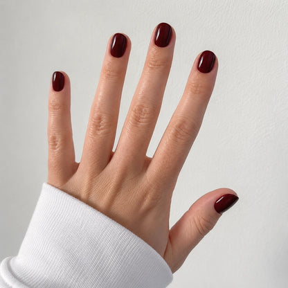 Garnet Glaze short square press-on nails by Matchy Nails