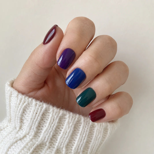 Jewel Glaze short almond press-on nails by Matchy Nails