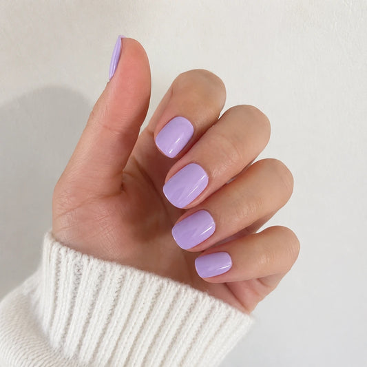 Lavender Veil short square press-on nails by Matchy Nails