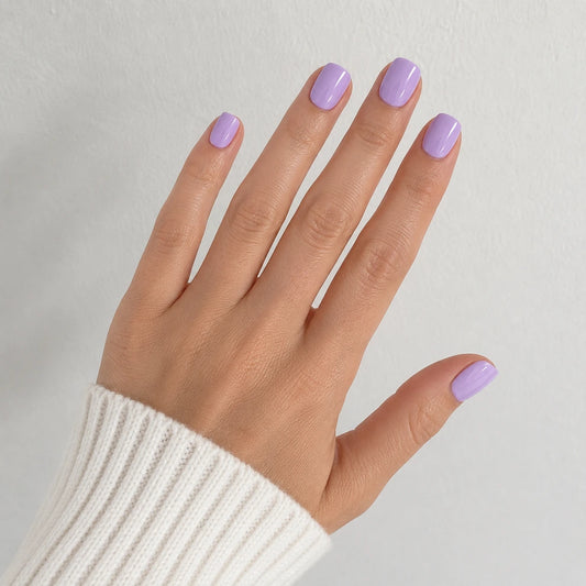 Lavender Veil short square press-on nails by Matchy Nails