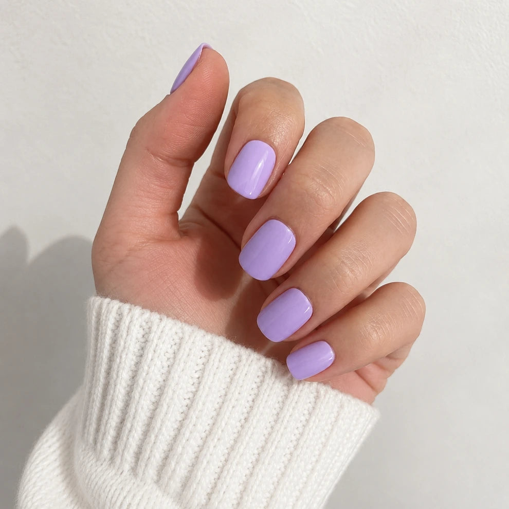 Lavender Veil short square press-on nails by Matchy Nails
