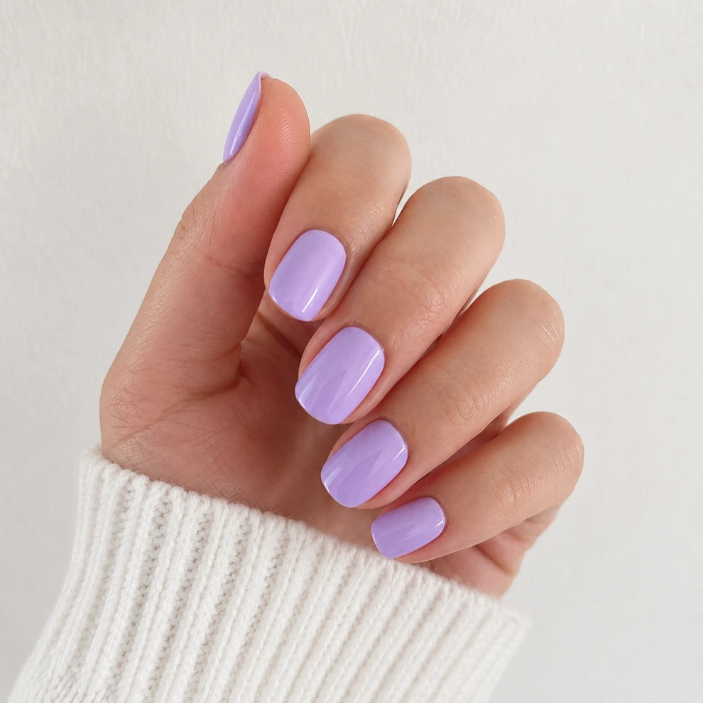 Lavender Veil short square press-on nails by Matchy Nails