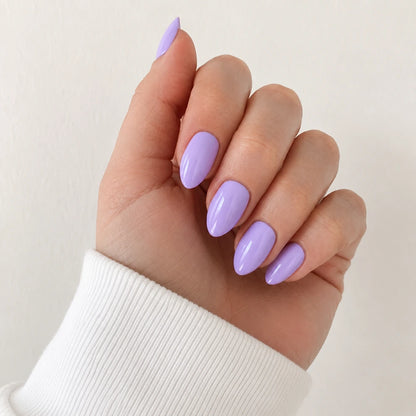 Lilac Veil medium almond purple press-on nails by Matchy Nails