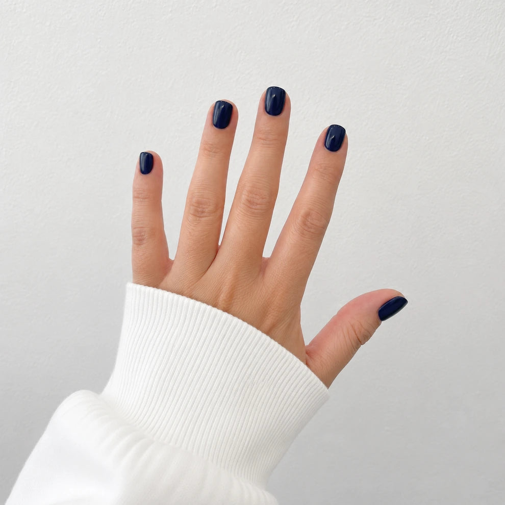 Midnight Glaze short square press-on nails by Matchy Nails