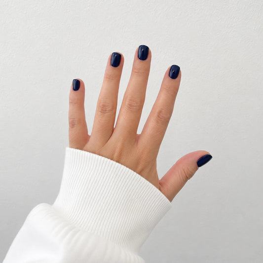 Midnight Glaze short square press-on nails by Matchy Nails