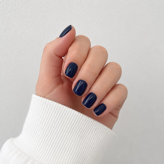 Midnight Glaze short square press-on nails by Matchy Nails