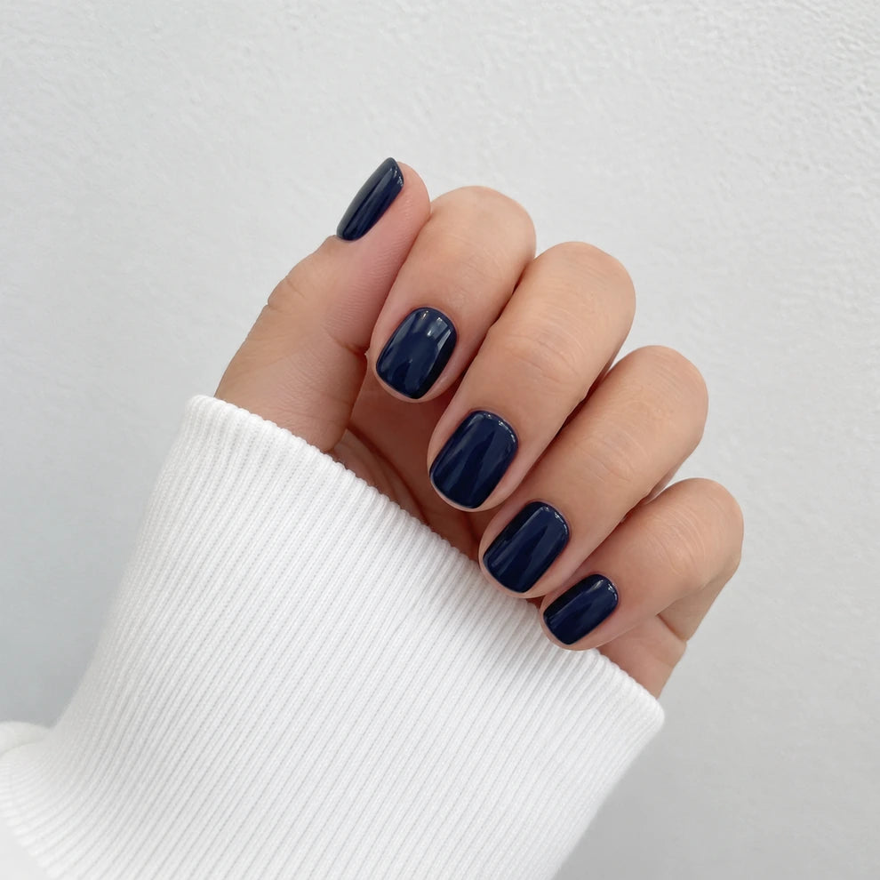Midnight Glaze short square press-on nails by Matchy Nails