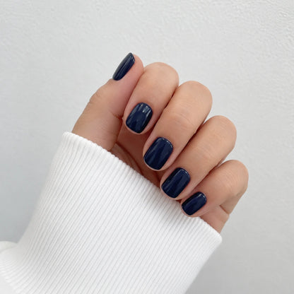 Midnight Glaze short square press-on nails by Matchy Nails