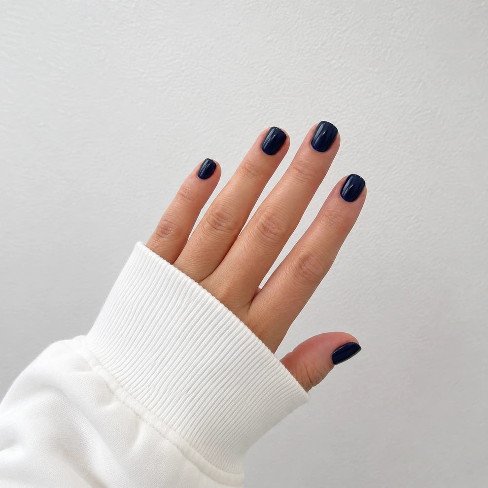 Midnight Glaze short square press-on nails by Matchy Nails