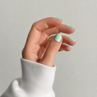 Mint Glaze short square press-on nails by Matchy Nails