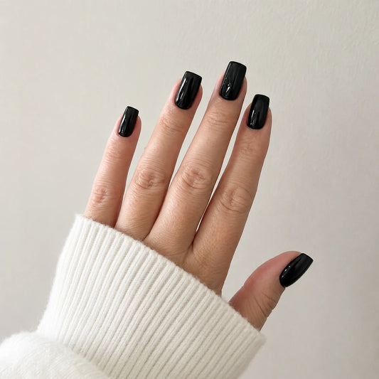 Onyx Glaze short square press-on nails by Matchy Nails