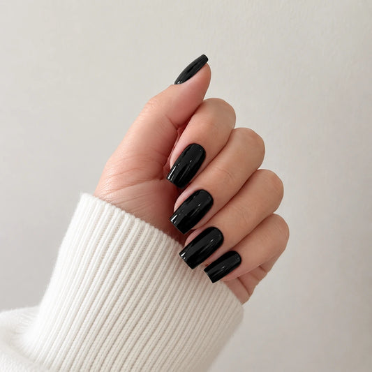 Onyx Glaze short square press-on nails by Matchy Nails