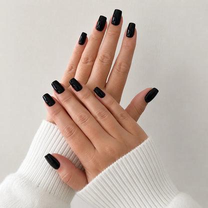 Onyx Glaze short square press-on nails by Matchy Nails