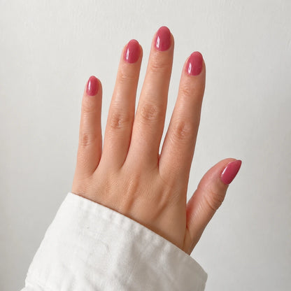 Rose Glaze short square press-on nails by Matchy Nails