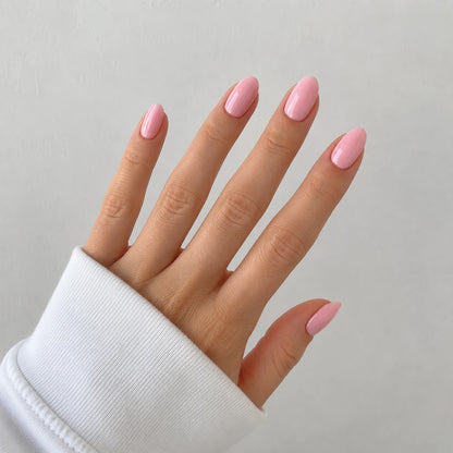Rose Milk medium almond press-on nails by Matchy Nails