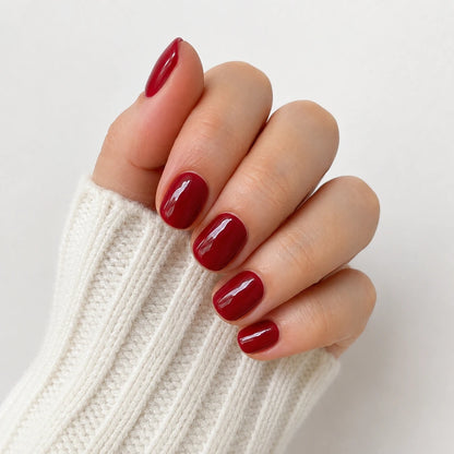 Rouge Glaze short square press-on nails by Matchy Nails