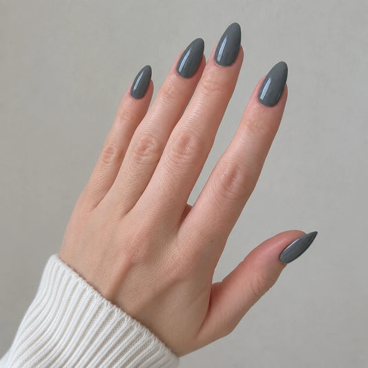 Smoke Glass short almond press-on nails by Matchy Nails