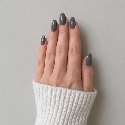 Smoke Glass short almond press-on nails by Matchy Nails