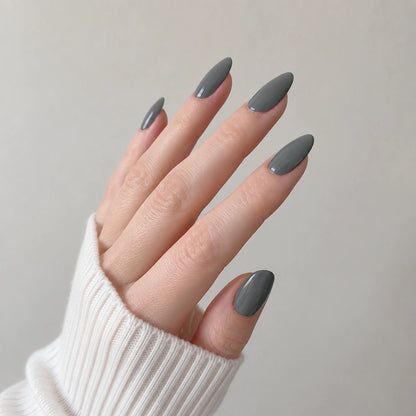 Smoke Glass short almond press-on nails by Matchy Nails