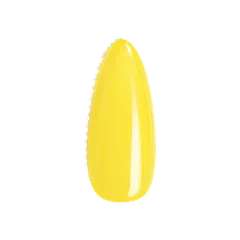 Bright lemon yellow almond press-on nail shape