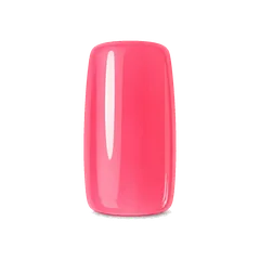Bright strawberry pink squoval press-on nail shape