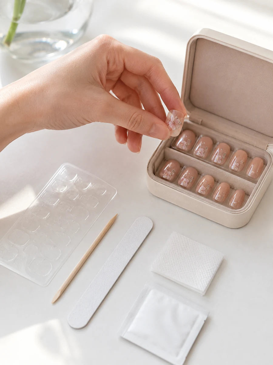 Reusable Matchy Nails press-on nails stored carefully to wear again