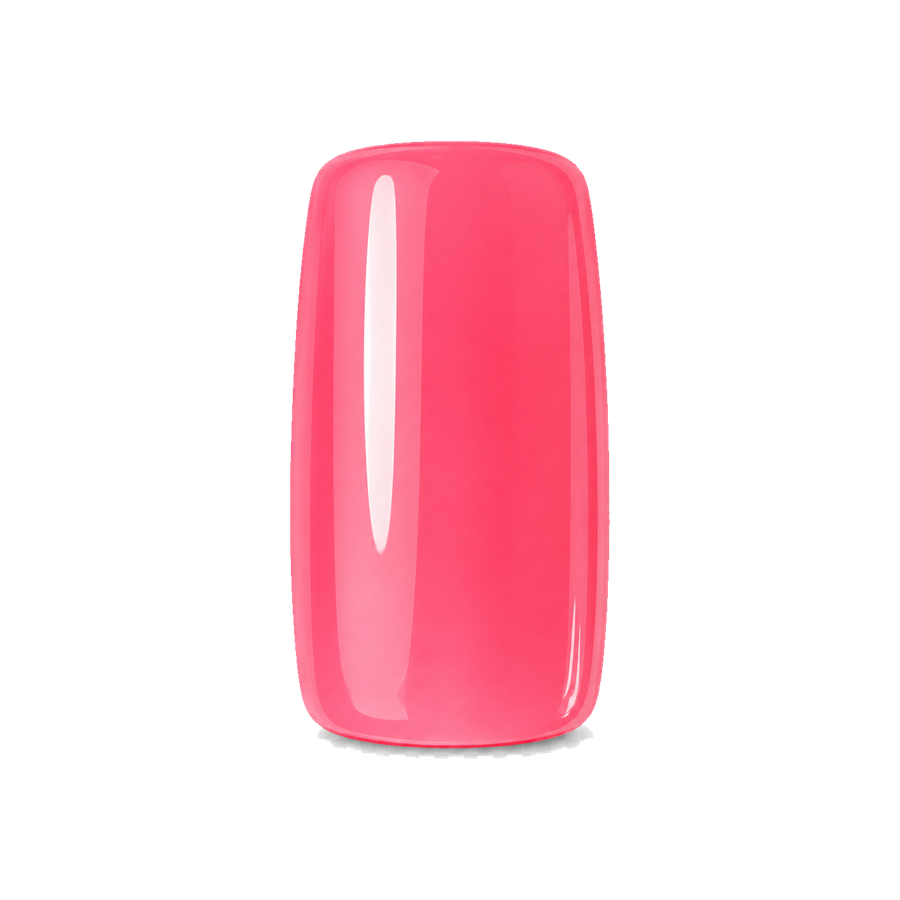 Bright strawberry pink squoval press-on nail shape